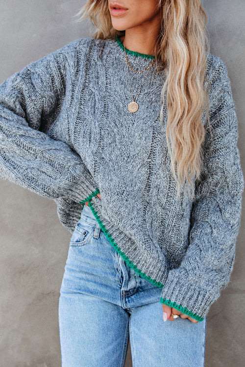 Just Too Sweet Cable Knit Sweater - 2 Colors