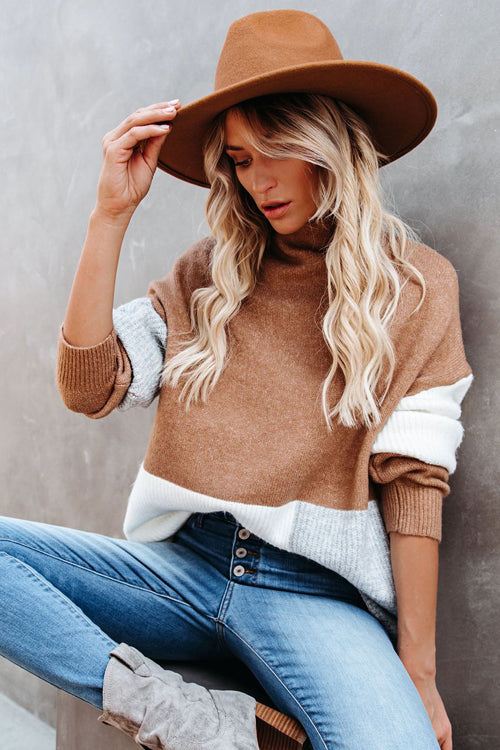 Stay Comfy High-Neck Knit Sweater