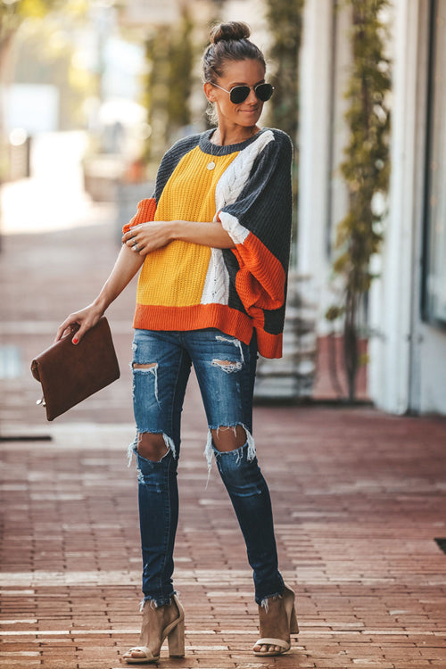 Slow Motion OL Long Sleeve Knit Sweater