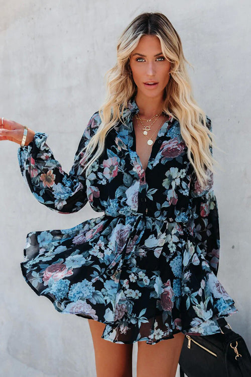 Love Of Romance Floral Print Ruffle Mini Dress - 5 Colors