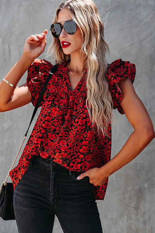 Now You Know Floral Print Short Sleeve Top - 2 Colors