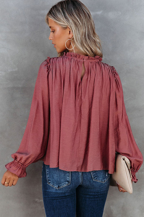 Promised Fun Ruffled Cotton Long Sleeve Top