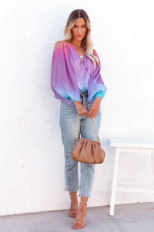 Something Pretty Statement Sleeve Drape Top