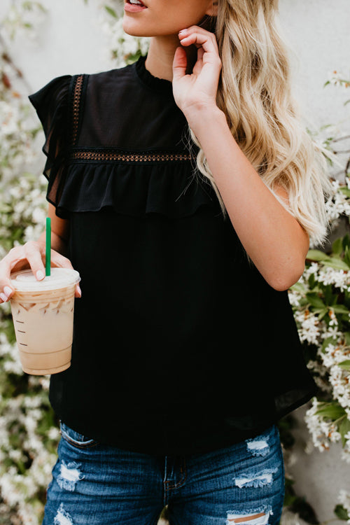 Naturally Beautiful Ruffled Short Sleeve Top - 5 Colors