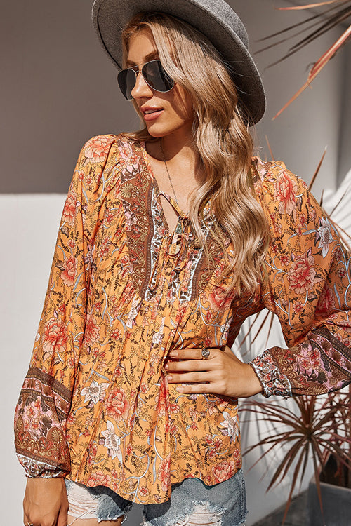 Flourishing Dreams Boho Printed Top - 5 Colors