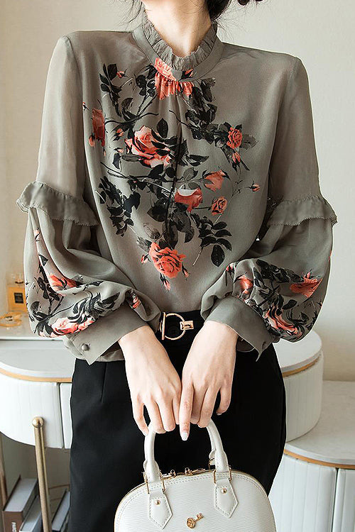 Love Of Romance Print Statement Sleeve Top - 2 Colors