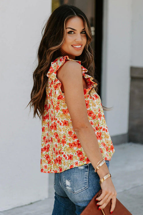 Take Your Joy Floral Printed Sleeveless Top