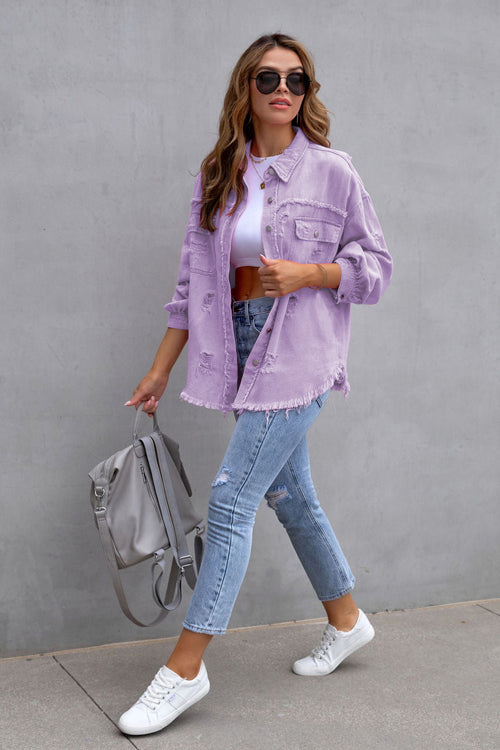 What I Like Denim Pocket Long Sleeve Shacket - 5 Colors