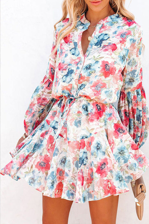 Love Of Romance Floral Print Ruffle Mini Dress - 5 Colors