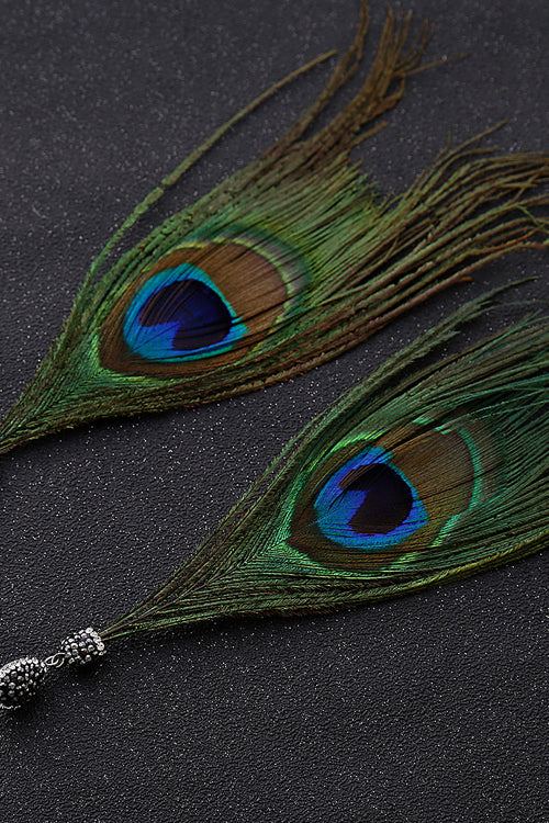 Peacock Feather Crystal Earring