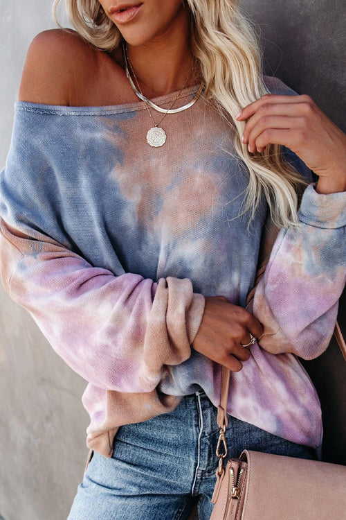 Cheery Scene Tie-Dye Long Sleeve Top