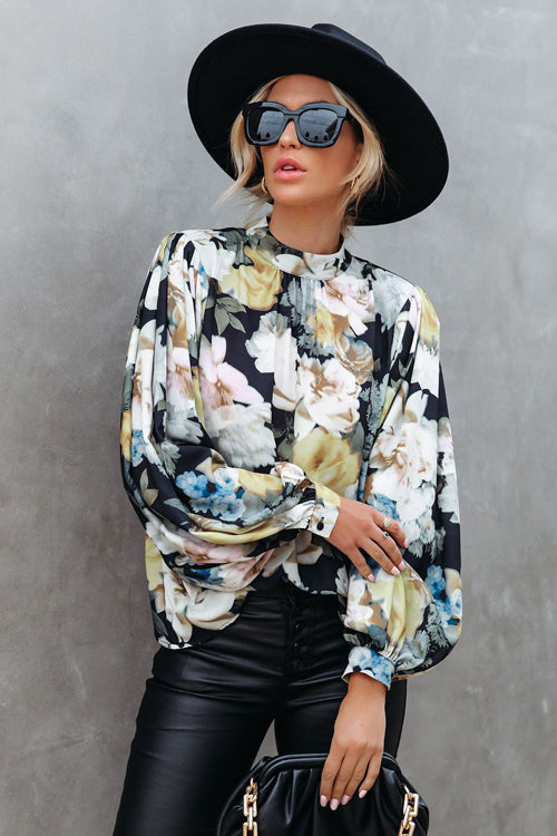 You're Gorgeous Floral Print Long Sleeve Top