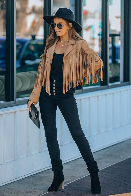 At Your Best Tassel Fringe Faux Suede Shacket - 7 Colors