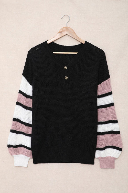 Cozy Love Striped Button Up Knit Sweater - 3 Colors