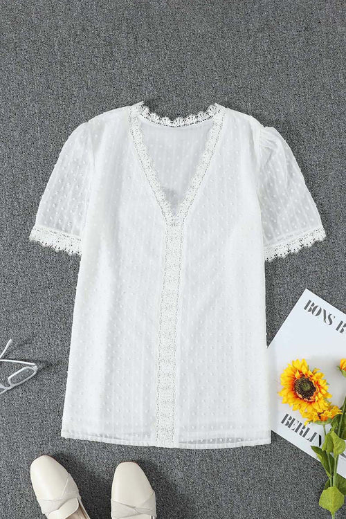 Wonderful Day Swiss Dot Lace Top - 5 Colors