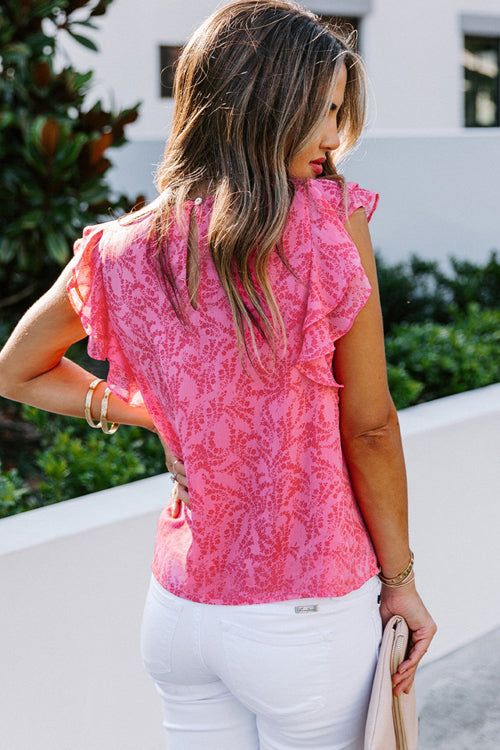 Blossoming Style Printed Short Sleeve Top - 2 Colors
