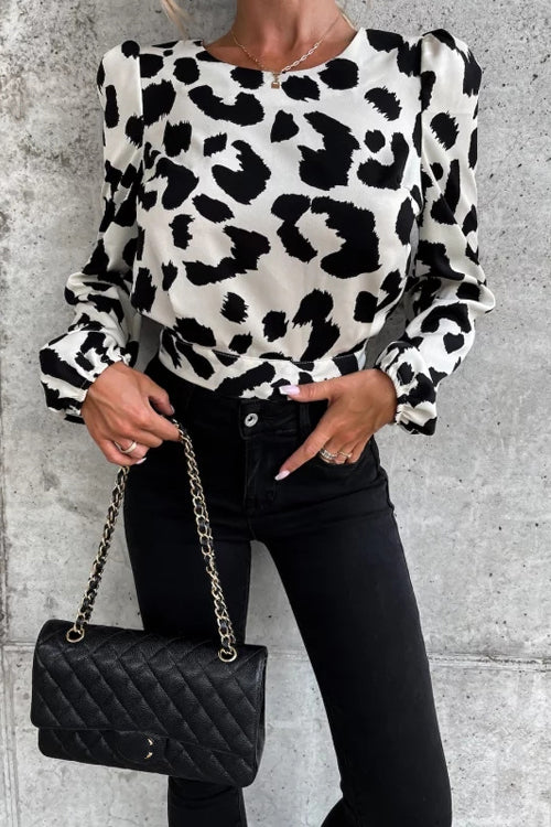 Season To Shine Leopard Backless Long Sleeve Top - 2 Colors