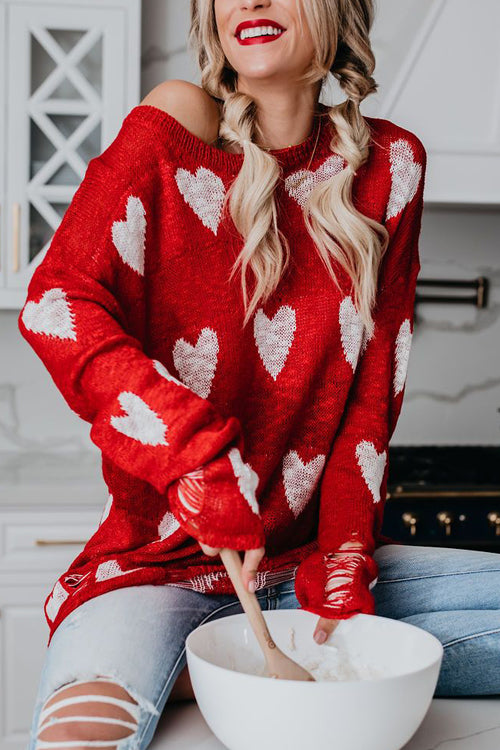 Fall Babe Star Long Sleeve Knit Sweater