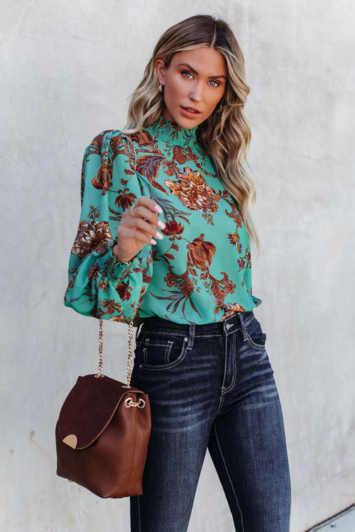 Lovely Wishes Floral Print Smocked Top