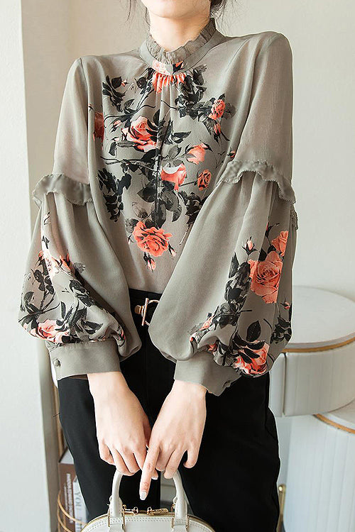 Love Of Romance Print Statement Sleeve Top - 2 Colors