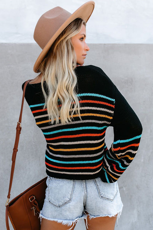 Rainbow Babe Striped Knit Sweater - 2 Colors