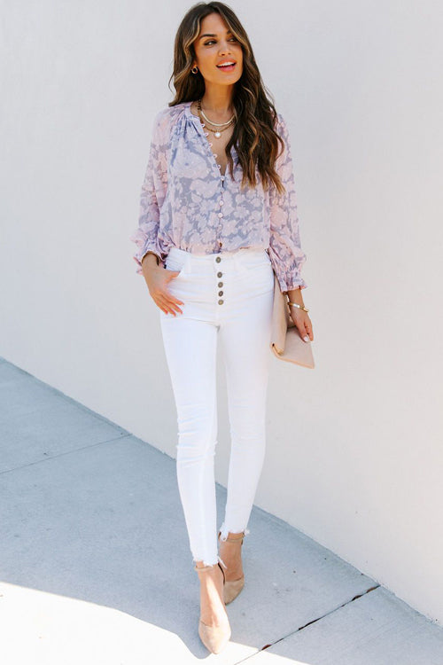 Dreamy Days Button Up Printed Top - 2 Colors