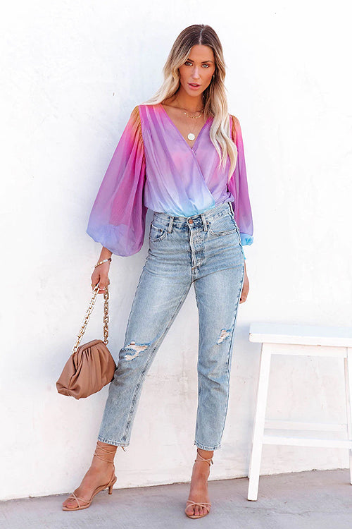 Something Pretty Statement Sleeve Drape Top