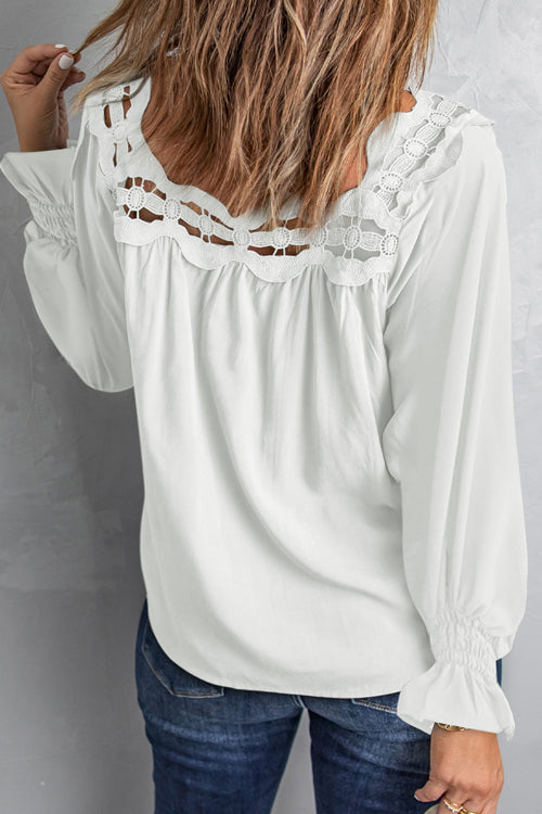 Romantic History Crochet Long Sleeve Top - 4 Colors