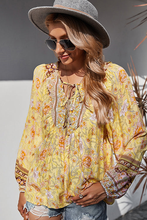 Flourishing Dreams Boho Printed Top - 5 Colors