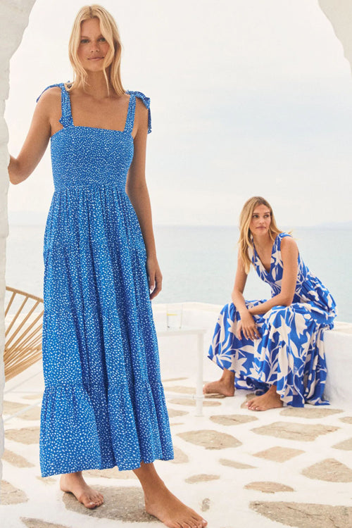 Into The Sunset Print Maxi Dress - Blue
