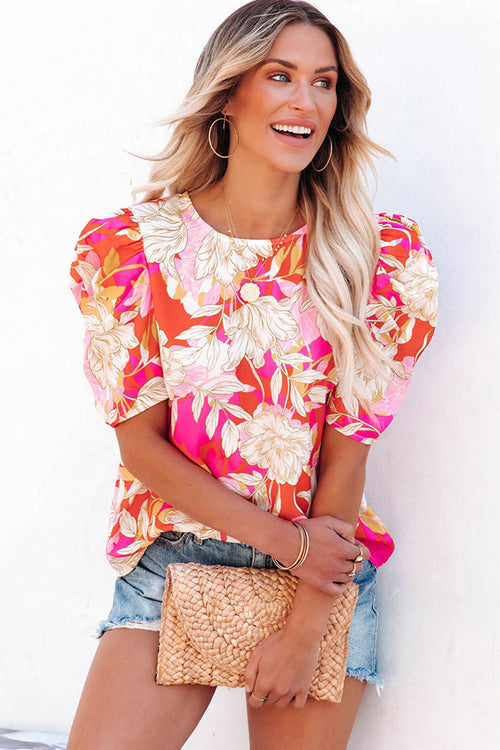 Love Life Floral Print Puff Sleeve Top - 2 Colors