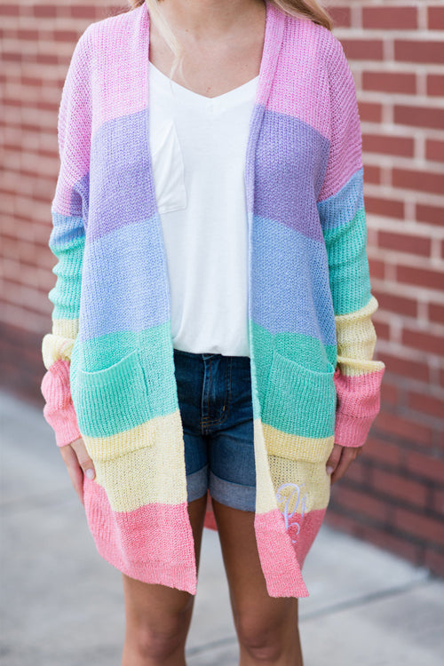 Rainbow Babe Striped Knit Cardigan - 2 Colors