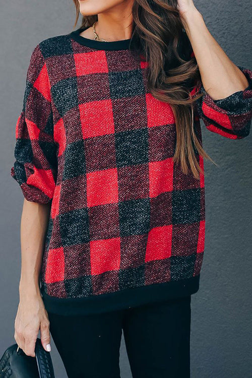 All at Once Gingham Long Sleeve Pullover - 2 Colors