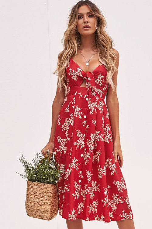 Summer Flower Print Midi Dress - 3 Colors