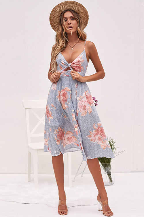 Summer Flower Print Midi Dress - 3 Colors