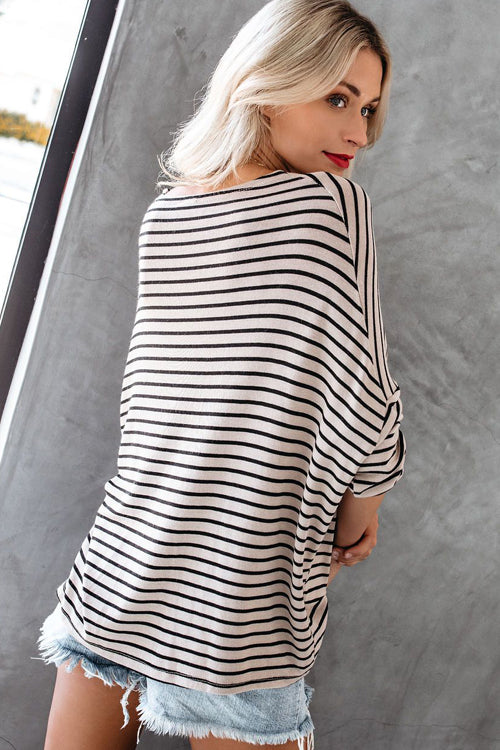Always Lovely Stiped Casual Knit Top - 2 Colors