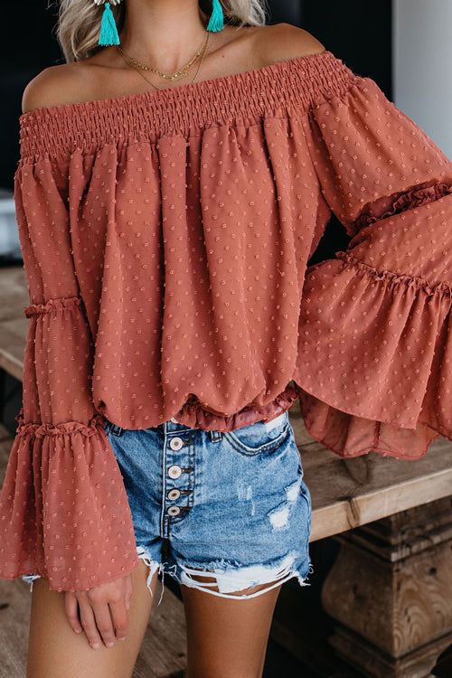 In the Breeze Dot Off Shoulder Shirt - 3 Colors