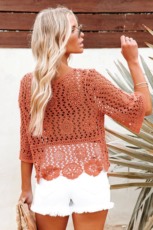 Make Your Life Easy Cotton Crochet Top - 2 Colors