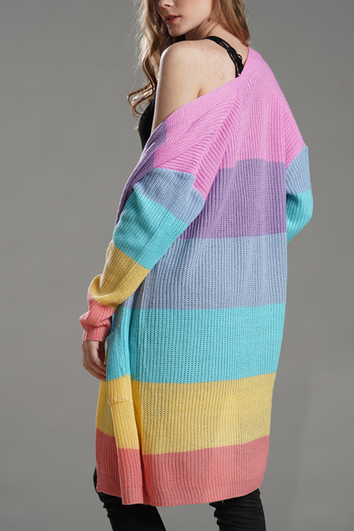 Rainbow Babe Striped Knit Cardigan - 2 Colors