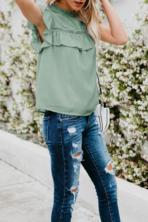 Naturally Beautiful Ruffled Short Sleeve Top - 5 Colors