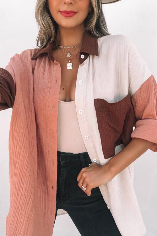 Field Day Colorblock Button Down Top - 2 Colors