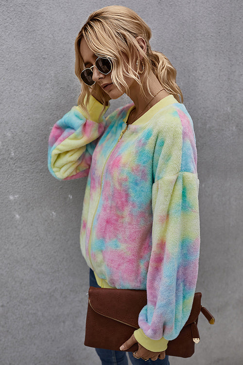 Ready For Fall Tie-Dye Fluffy Jacket - 4 Colors