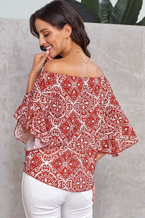 Style Spotting Off the Shoulder Print Top - 4 Colors