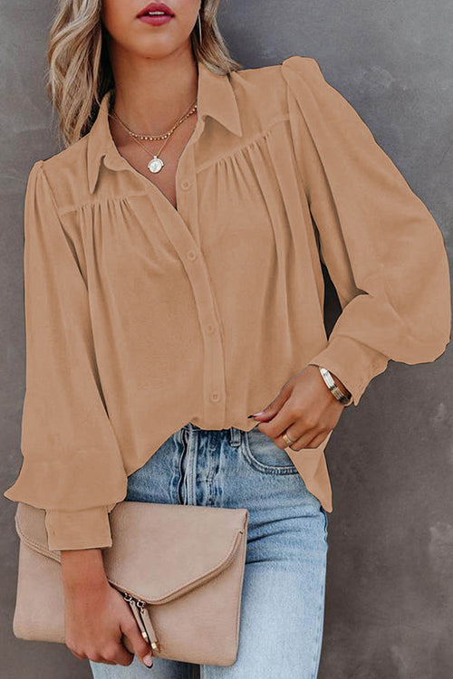 Crush Ready Button Down Long Sleeve Top