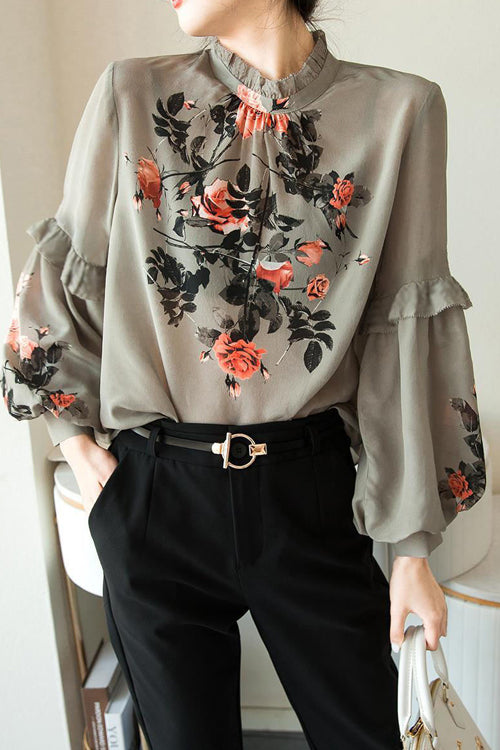 Love Of Romance Print Statement Sleeve Top - 2 Colors