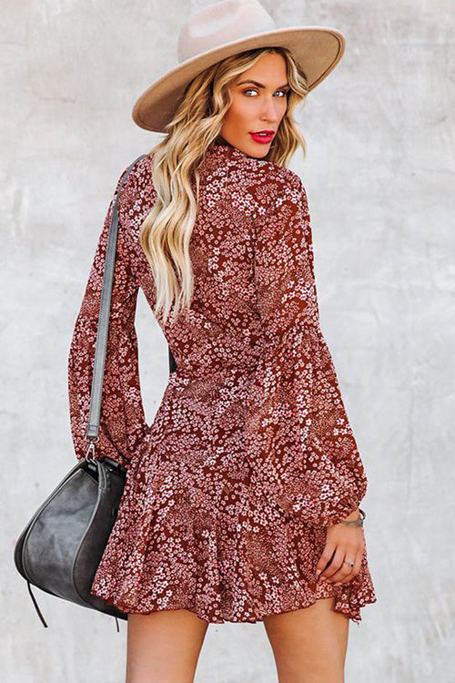 Love Of Romance Floral Print Ruffle Mini Dress - 5 Colors