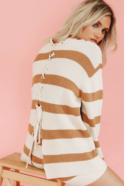 After Sundown Striped Knit Sweater Suit - 2 Colors