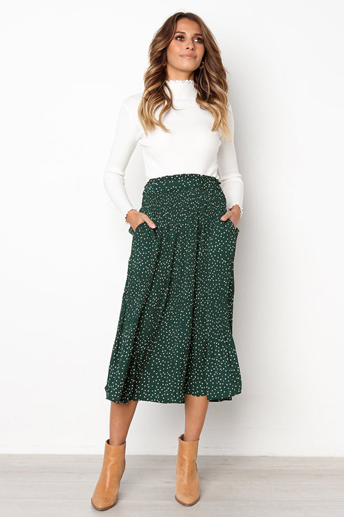 Keep Loving Pleated Print Pocket Maxi Skirt - 7 Colors