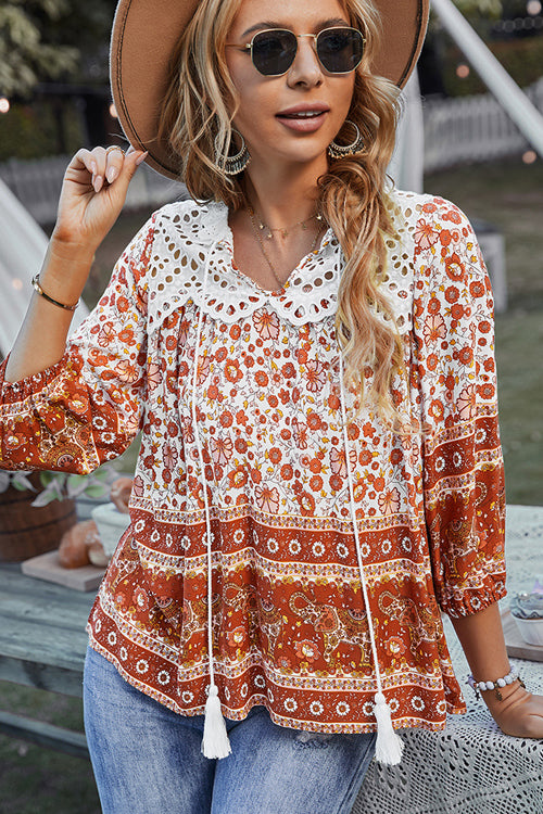 In The Summer Lace Boho Print Top - 3 Colors