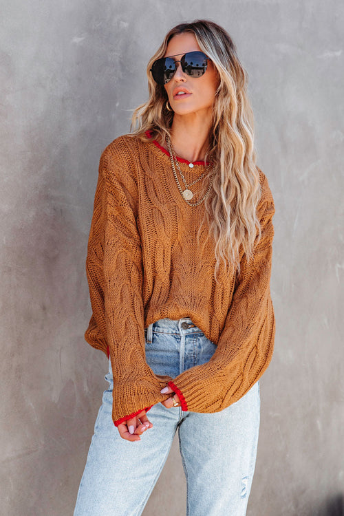 Just Too Sweet Cable Knit Sweater - 2 Colors